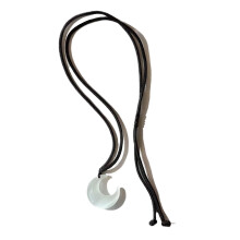 Fashion Crescent Moon Pendant Necklace Elegant-White Round