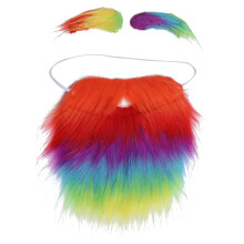 Recuzită pentru costum, sprâncene false cu barbă curcubeu, culori îndrăznețe, exprimă-ți personalitatea, design drept versatil, ușor,