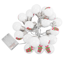 Guirlande lumineuse à piles pour décorations de Noël, 3 m (9,8 pi) de lumière LED chaude pour une ambiance festive, avec deux modes d'éclairage