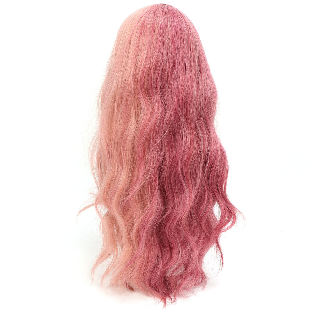 Unisex Pink,Purple Confidence Boosting Purple Pink Curly Long Wig, Heat Resistant Synthetic Fiber For Adjustable Cap Size & Comfortable Mesh Cap, Perfect For Daily Wear