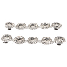 2Pcs Crystal Glass Rhinestone Shoe Clips 10.5x2 cm