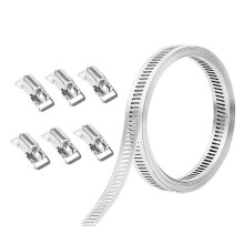 Stainless Steel Hose Clamp with Fasteners Adjustable Gear Hose Clamps Pipe Hose Clamp
