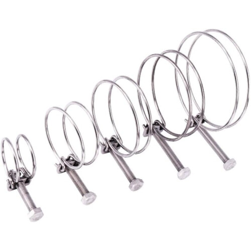 Hose Clamp, Heavy Duty Double Wire, Adjustable Pipe Clamps, 16100mm 1