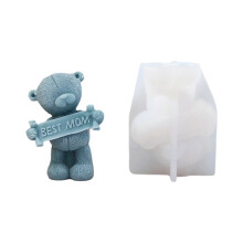 3D Candle Molds Cute Bear Shaped Craft Art Silicone-love mom