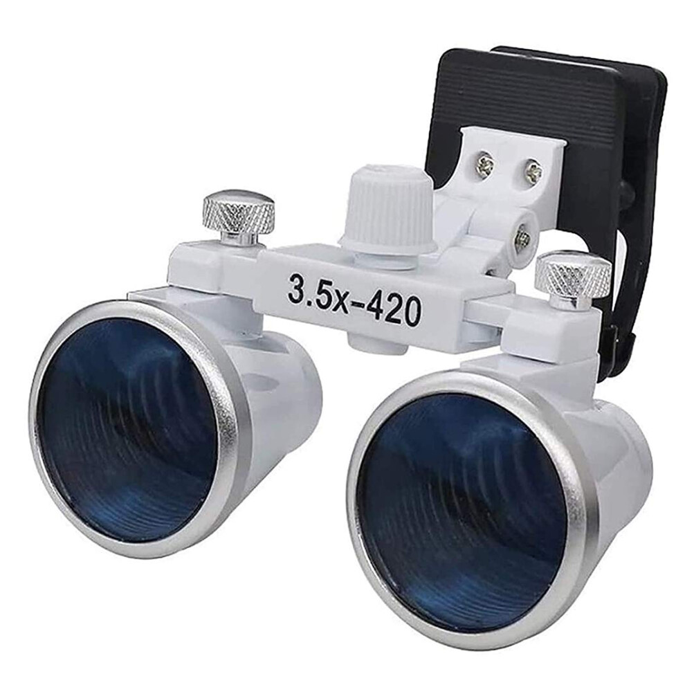 3.5X Dental Surgical Loupes with LED Headlight, ClipOn Dentist Magnifying Glass for Surgery