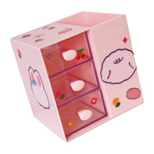 Niedliche rosa plastik-Schreibtisch-Organizer mit Stifthalter, 11,7x10x11,6 cm