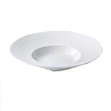 Porcelain Soup Plates Set, 10 Inch Pasta Bowls for Dining, Stackable White Dinnerware, Dishwasher Safe