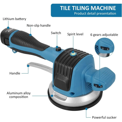 Tile Vibration Machine Installation Tool 12000 rpm 6 Gears Adjustable Leveling Machine 1