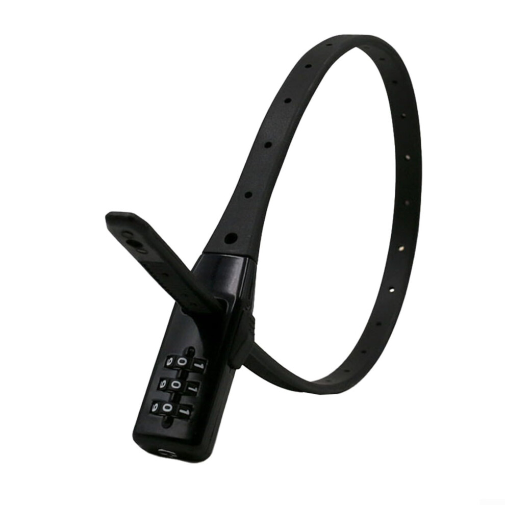 Bicycle Cable Lock, Combination System, 11 Mm, Steel Wire, Antitheft Lock With Adjustable Password, For Bicycle Helmet, Scooter, Black 9426802480832