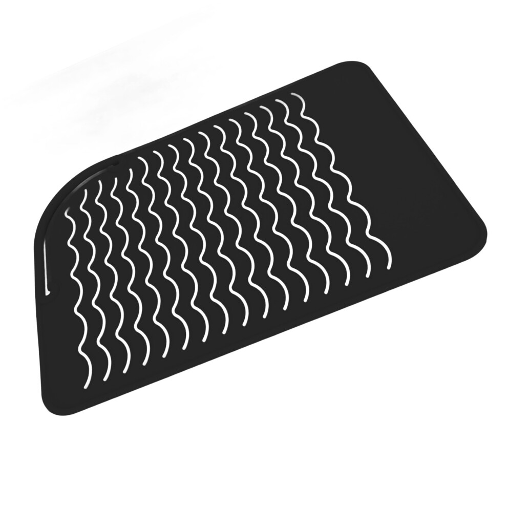 Black Silicone Heat Resistant Mat Square, Slip-proof, 25cm Kitchen Insulation