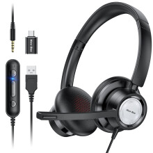 New Bee USB Headset with Microphone, Headphones wi