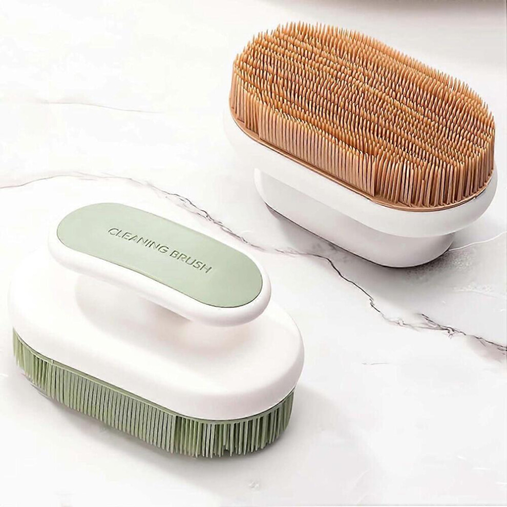 2Pcs Soft Bristle Cleaning Brush Silicone Laundry Stain Brush Small Household Washing Brush Scrub Brush for Cleaning Laundry