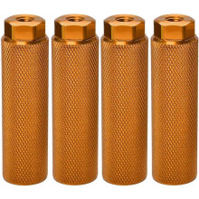 4 st cykelpinnar, aluminiumlegering halkfria fotpedaler BMX-pinnar för 3/8-tums axlar cykeltillbehör, gul