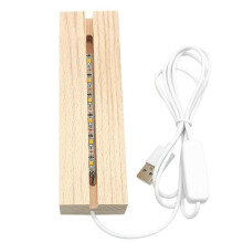 LED-Lichtständer aus Holz, Kristallglas-Kunstornamentständer, Bastelbedarf für Zuhause, Büro, Schreibtischdekoration, Nachtlichtbasis