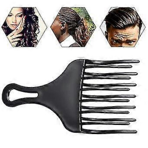 Pente de plástico para cabelo afro com dentes largos, ideal para pentear e estilizar cabelos. 1