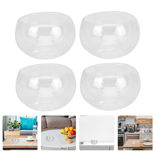 Transparent Glass Teacup Double-Layer Set for Home 8Pcs 2