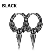 Koreanische Mode: Unisex-Ohrstecker mit Kreuz und Federn im Punk-Rock-Stil