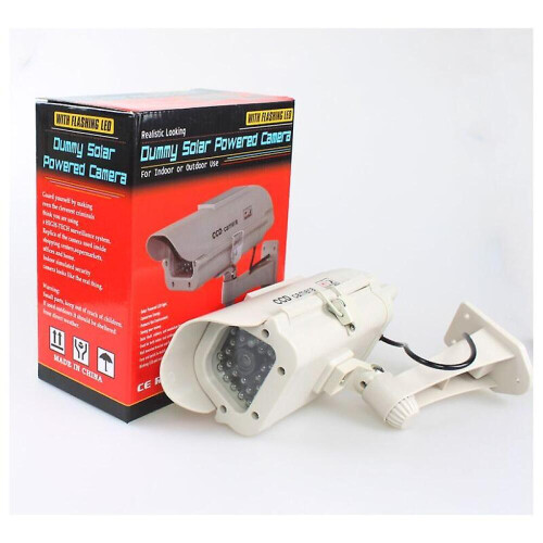Caméra de surveillance factice solaire à LED avec éclairage, modèle de caméra de surveillance simulée 2