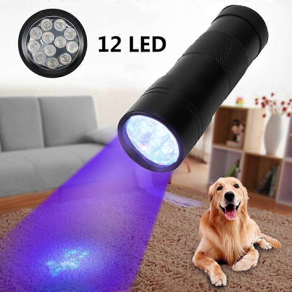 Manicure Light Violet Flashlight 12LED Flashlight UV Ultraviolet Money Inspection Lamp Fluorescence Detector Lamp Wave 395