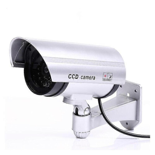 Lot de 2 caméras de surveillance factices avec flash simulé pour une simulation réaliste.