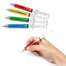 Spritzen, Flüssigkeitsspritze, Kugelschreiber, Mehrfarbenkugelschreiber, Spritzenformstift, Kugelschreiber