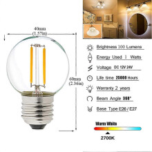 12V/24V LED-Glühbirne (2200K/2700K) für Garten, Boot und Batteriebetrieb (12V/DC/AC)