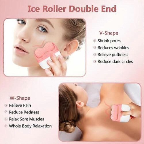 Gesichts-Eisroller, doppelseitiger Gesichts-Eisroller, Gesichtspflegegerät mit 2-in-1-Rolle, Kryotherapie-Eisroller-Massagegerät 2