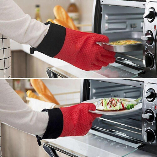 Hitzebeständige Handschuhe, Grillhandschuhe, Isolierte Ofenhandschuhe 2