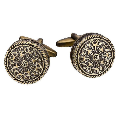 Manschettenknöpfe aus Metall, rund, zeitloses Accessoire