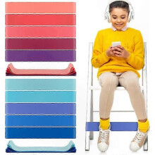 10er-Pack elastische Fußbänder für Stühle | 10 farbenfrohe TPE-Gummibänder für unruhige Füße | Ideal für sensorische Unterstützung im Klasse