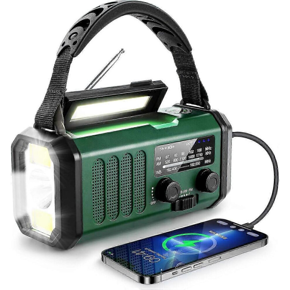 Solar Hand Crank Emergency Radio - Led Flash & Reading Light 8472608218910