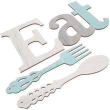 Rustikale Küchendekoration: „Eat“-Schilder, Wanddekoration für Küche und Esszimmer, 35 x 17,5 cm, 6-teilig
