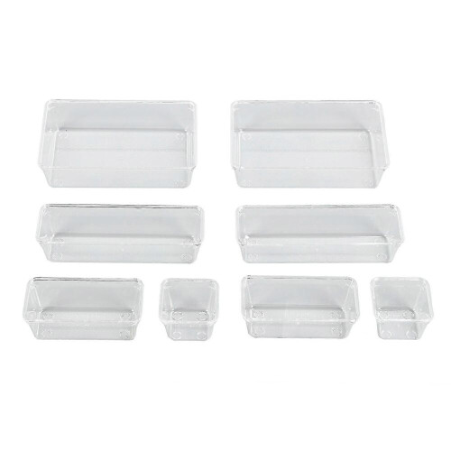 Clear Stackable Plastic Storage Box Organizer - 8PCS for Jewelry Craft Tools
