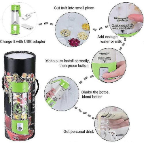 Portable Usb Rechargeable Fruit Blender, Mini Blender For Smoothie, Milkshake 2
