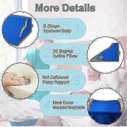 Therapeutic Foam Wedge Pillow for Orthopedic Sleeping and Support 2