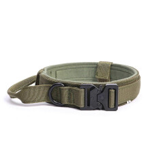 Militärisches Trainingshalsband für Hunde - Sicher, verstellbar und komfortabel für mittelgroße bis große Hunde - Grün - Größe L (42-54 cm 1