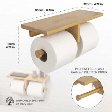 Toilettenpapierhalter mit Ablage, hölzerner Toilettenpapierhalter, Toilettenpapierhalter, Toilettenpapierhalter