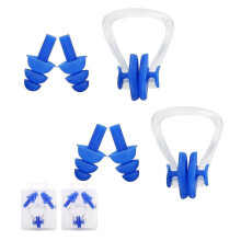 Sets Schwimm-Ohrstöpsel + Nasenclips, Unterwasser-Ohren- und Nasenschutz, tragbare wasserdichte Silikon-Ohrstöpsel