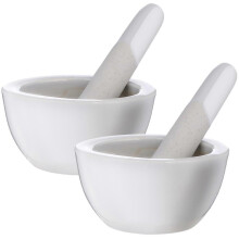 2-teiliges Stößel-Set mit Porzellan-Medizinmahlschale und Stößel