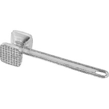 Fleischklopfer 21 cm, für zartes Fleisch, Aluminium-Fleischklopfer, Schnitzelklopfer mit 2 Klopfflächen, hohe Qualität
