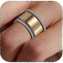 Vergoldete Stapelringe mit Zirkonia für Damen, 2er-Set für jeden Tag