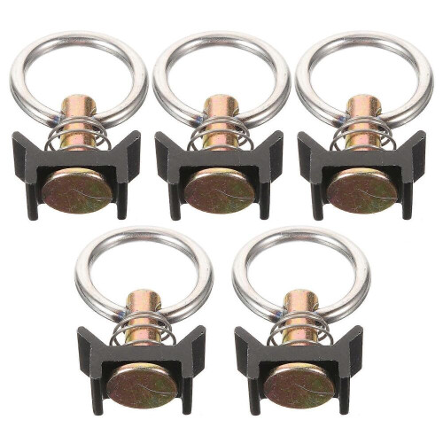 5Pcs Single Stud Fitting L Track Ring Fitting Steel Single Stud Track Fitting with Ring Steel O-Ring 2
