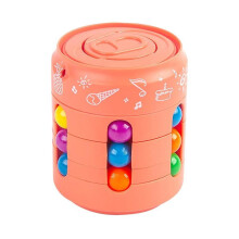Zauberwürfel-Fidget-Spinner, rotierendes Bohnen-Stressabbau-Spielzeug, Orange