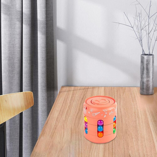 Magic Cube Fidget Spinner Rotating Bean Stress Relief Toy Orange 2