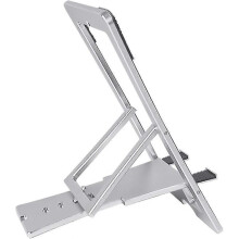 Höhenverstellbarer Handyständer - Verstellbarer Handyständer - Faltbarer Handyständer, Tisch-Handyständer (silber) (1 Stück)