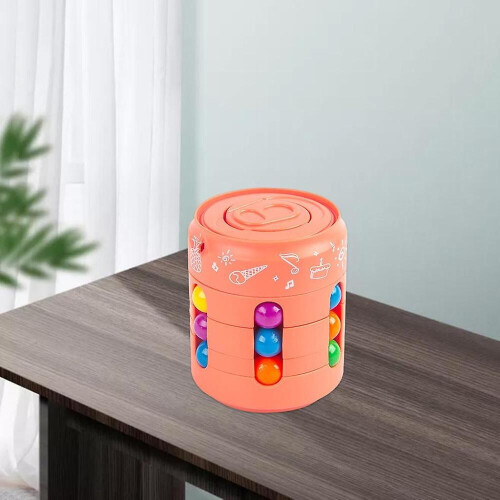 Magic Cube Fidget Spinner Rotating Bean Stress Relief Toy Orange 1