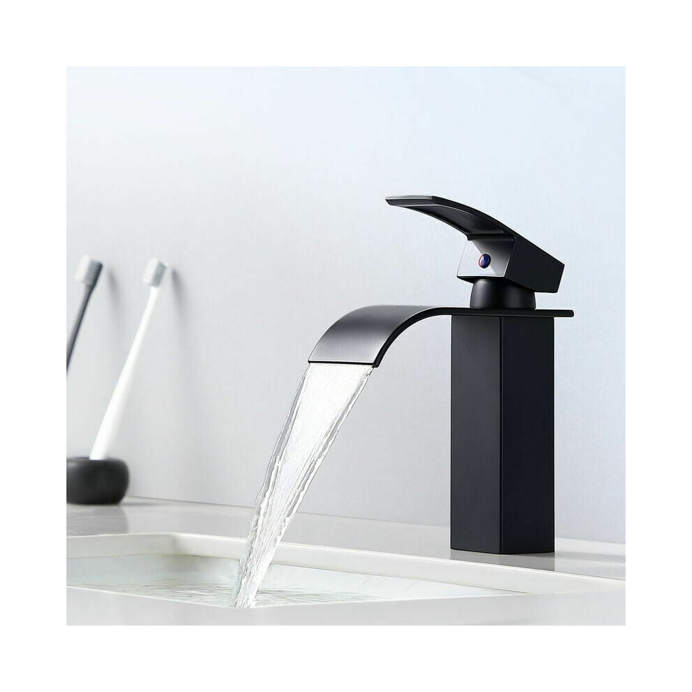 Stylish Bathroom Faucet, Solid Stainless Steel With Waterfall Spout For Contemporary Bathrooms 9433291808191