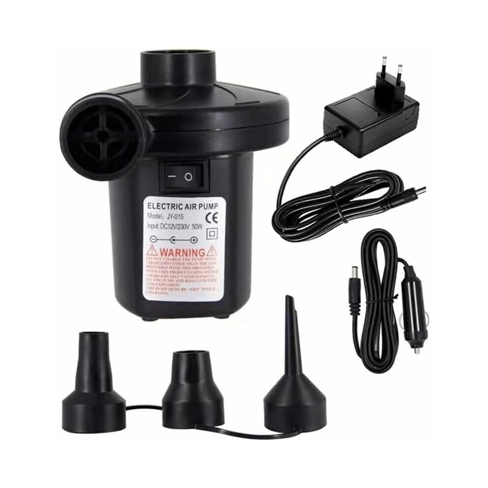 Ac Dc Compatible Air Pump, Portable Inflatable Pump For Quick Inflate Deflate, 3 Nozzles, Travel Friendly Multi-Purpose Inflator Deflator For Indoor 9173940374218