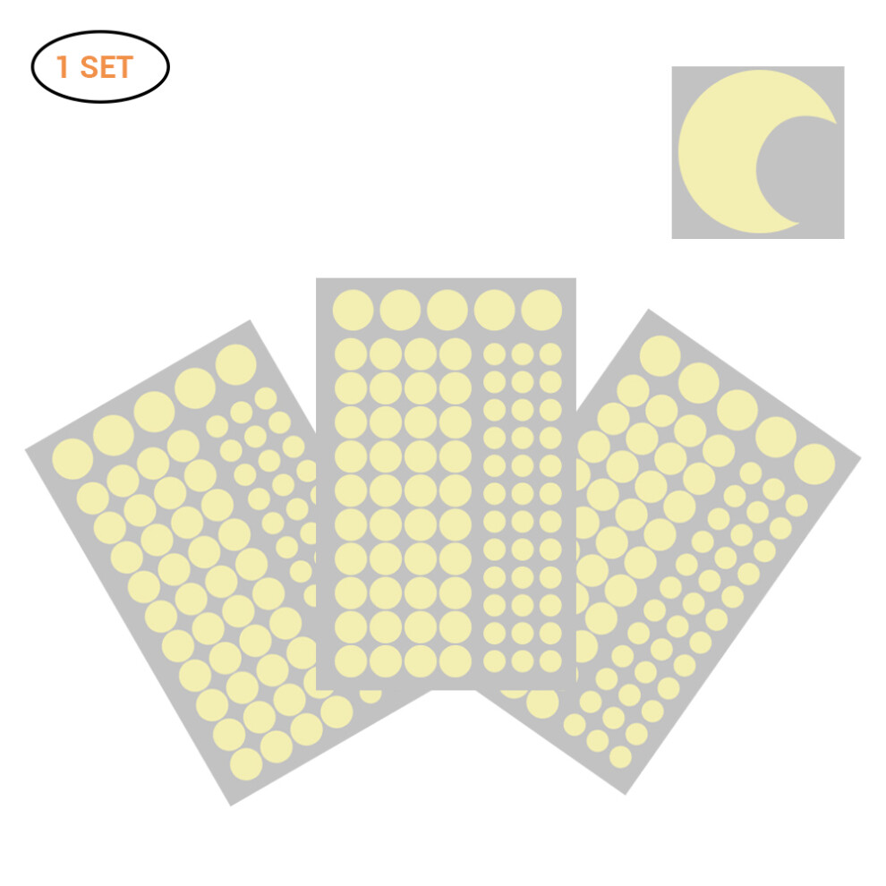 Glowing Stars and Moon Stickers for Bedroom Galaxy Themed Night Glow Wall Decals Luminous PVC Ceiling and Wall Decor Starry Sky Decoration Easy to