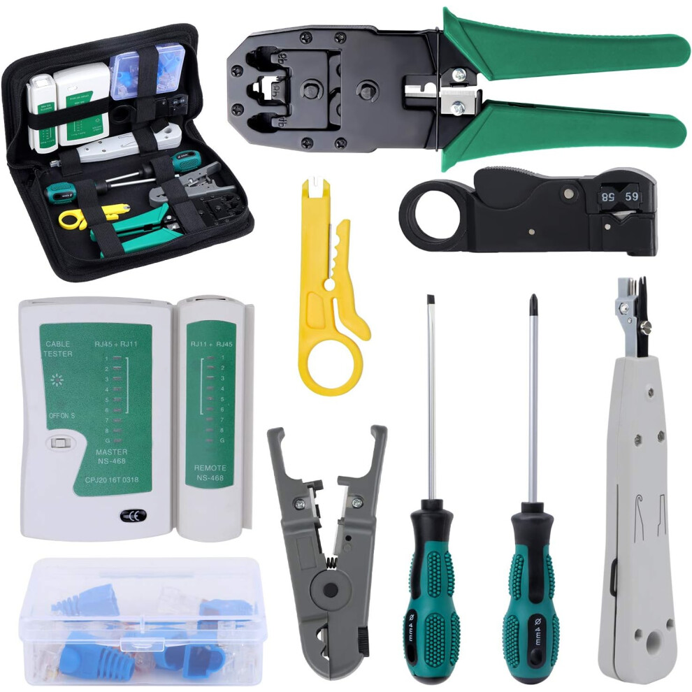 Ethernet Crimper, Multi-Function Cable Tester Ensures Accurate Network Diagnostics, Ultimate Networking Tool For Cat5 Cat5e Cat6 9358999440842